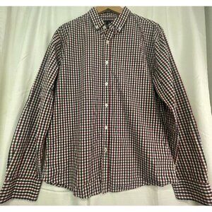 TM7038- Luke & Dutch Checkered Button‑Up Shirt Long Sleeve Men’s Large